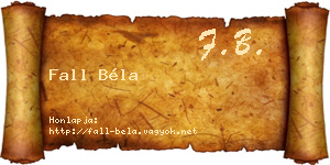 Fall Béla névjegykártya