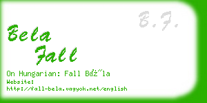 bela fall business card